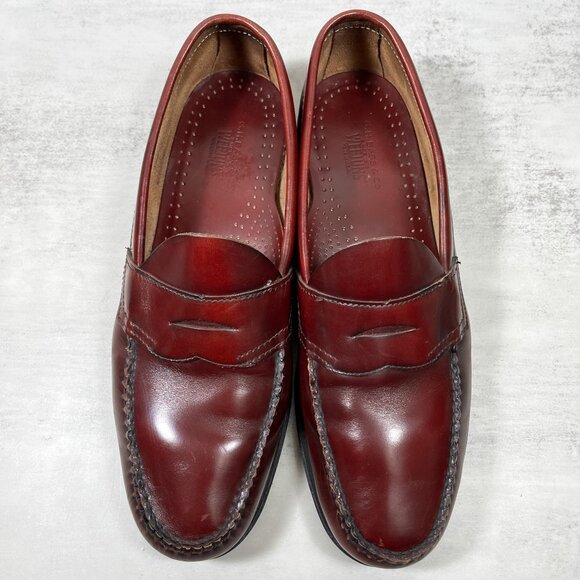 GH Bass & Co Weejuns USA Made Leather Penny Loafers - Men's Size 12 - Burgundy - Picture 7 of 9